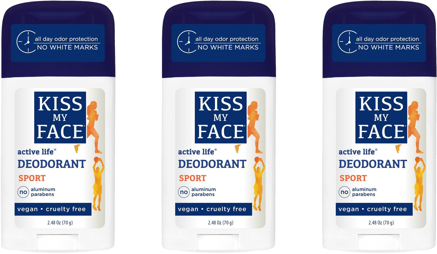 Kiss My Face Signature Bundles - Active Life Aluminum Free Deodorant, Sport, 7.44 oz, 3 Count (Packaging May Vary) Beauty and Personal Care Kiss My Face