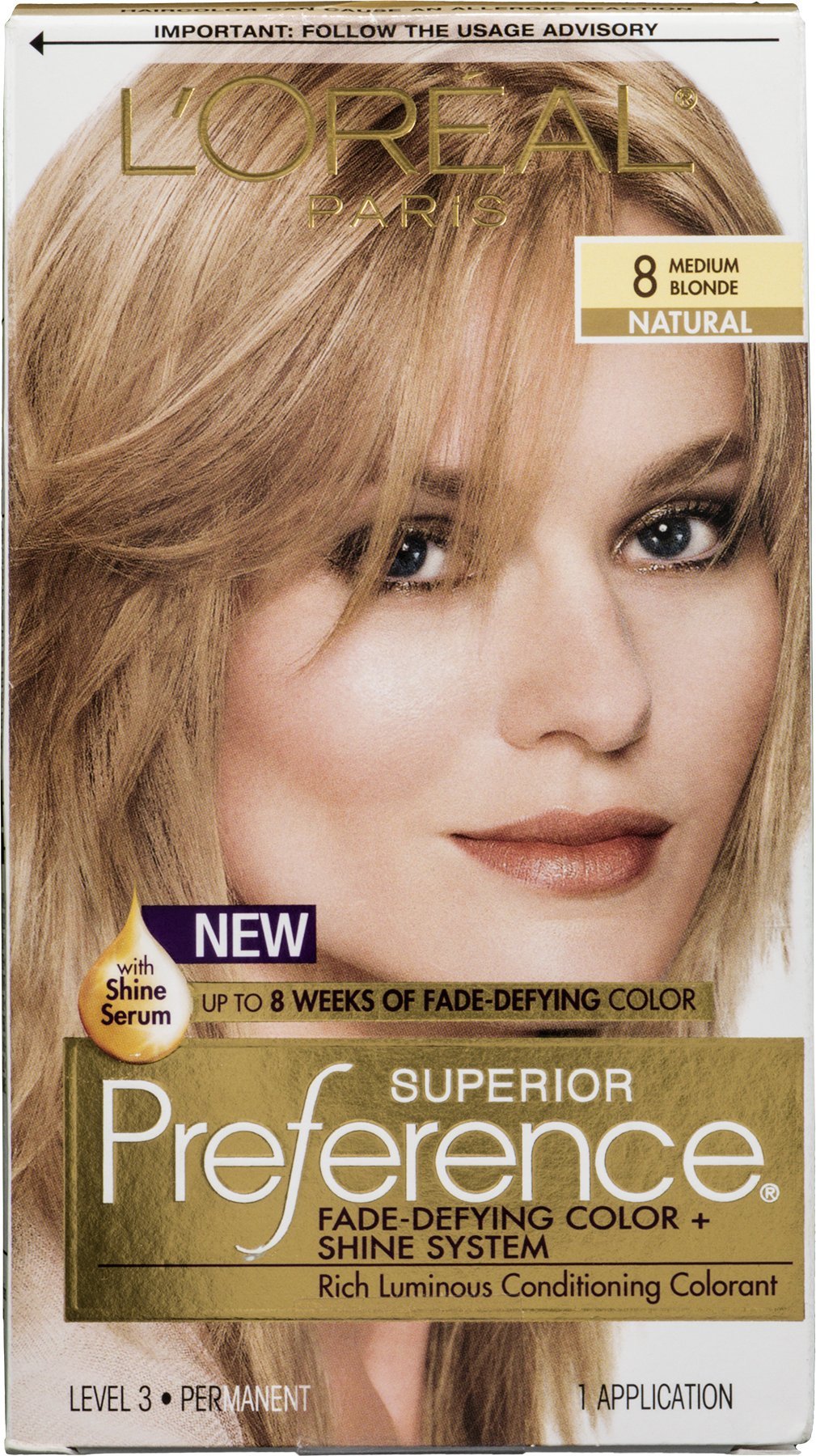 L'Oreal Paris Superior Preference Fade-Defying Color + Shine System 8 Medium Blonde/Natural Beauty & Personal Care L'Oreal Paris