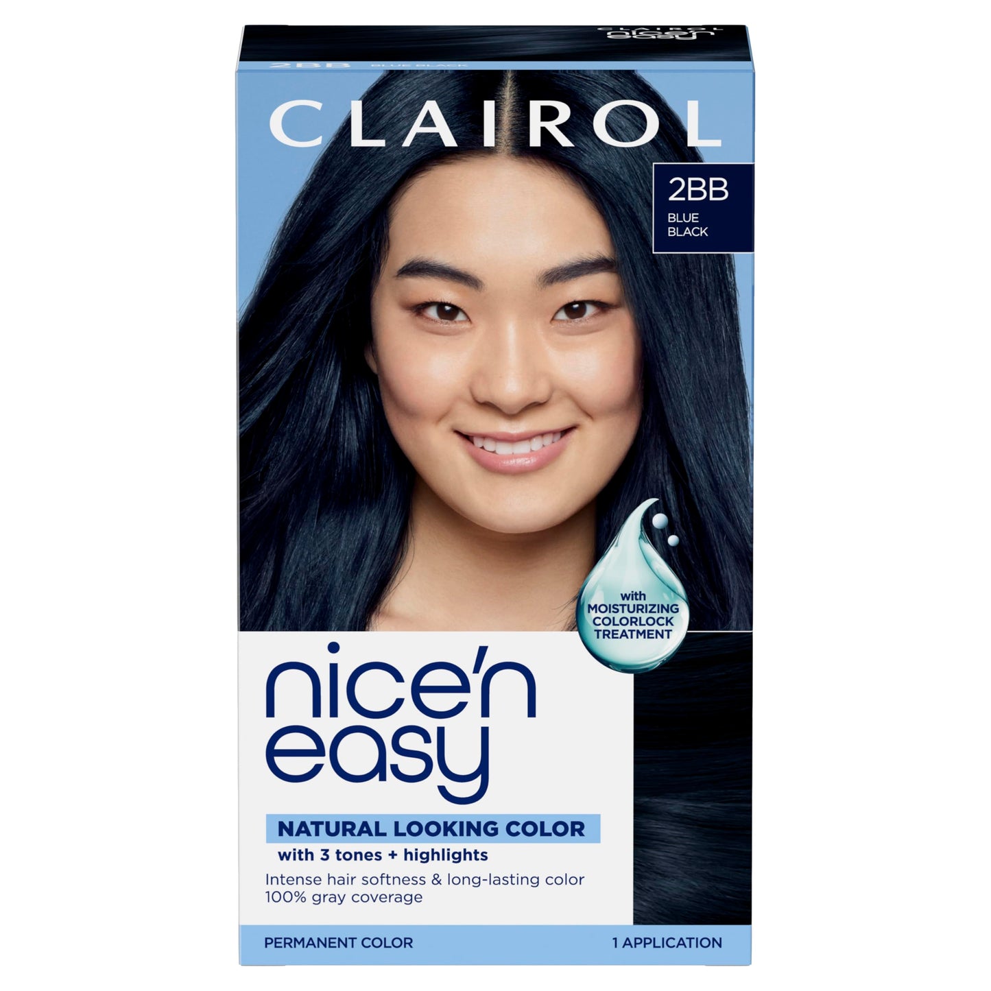 Clairol Nice'n Easy Permanent Hair Dye, 2BB Blue Black Hair Color, Pack of 1 - Packaging May Vary Beauty & Personal Care Clairol