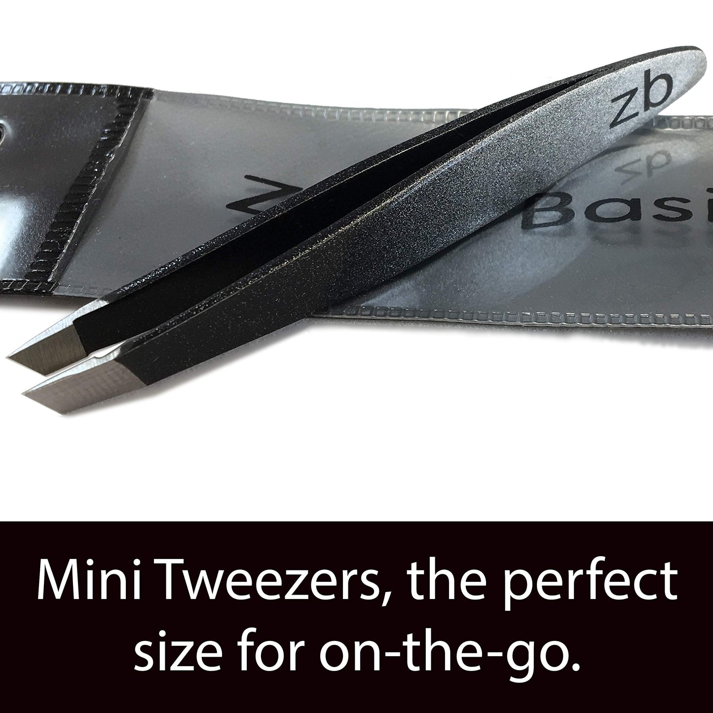 Zizzili Basics Mini Slant Tweezers - Best Tweezers for Eyebrow, Facial Hair Removal and your Precision Needs (Midnight Ombre) Beauty & Personal Care Zizzili Basics