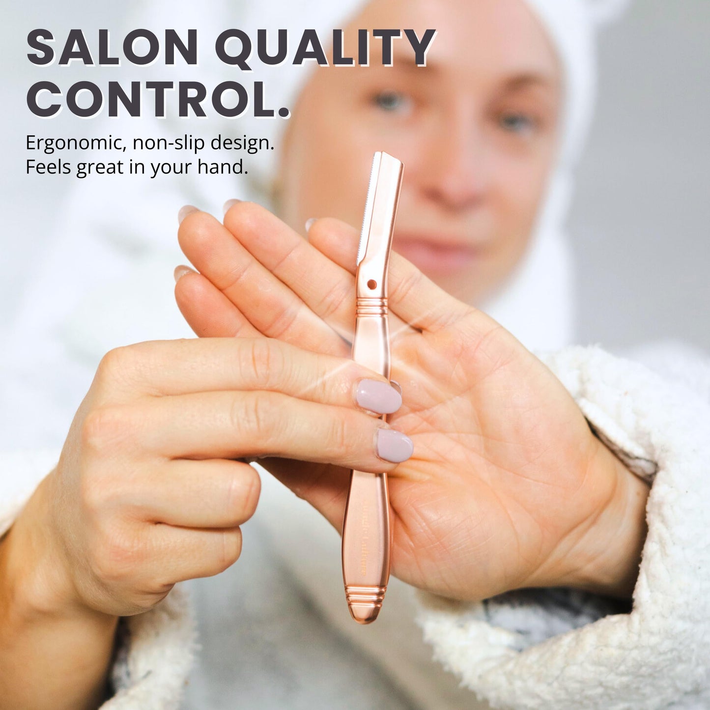 Jungle Culture Dermaplaning Tool - Facial Razor for Women with 5 Refill Blades - Reusable Eyebrow Shaper & Exfoliator - Rose Gold Beauty and Personal Care Jungle Culture