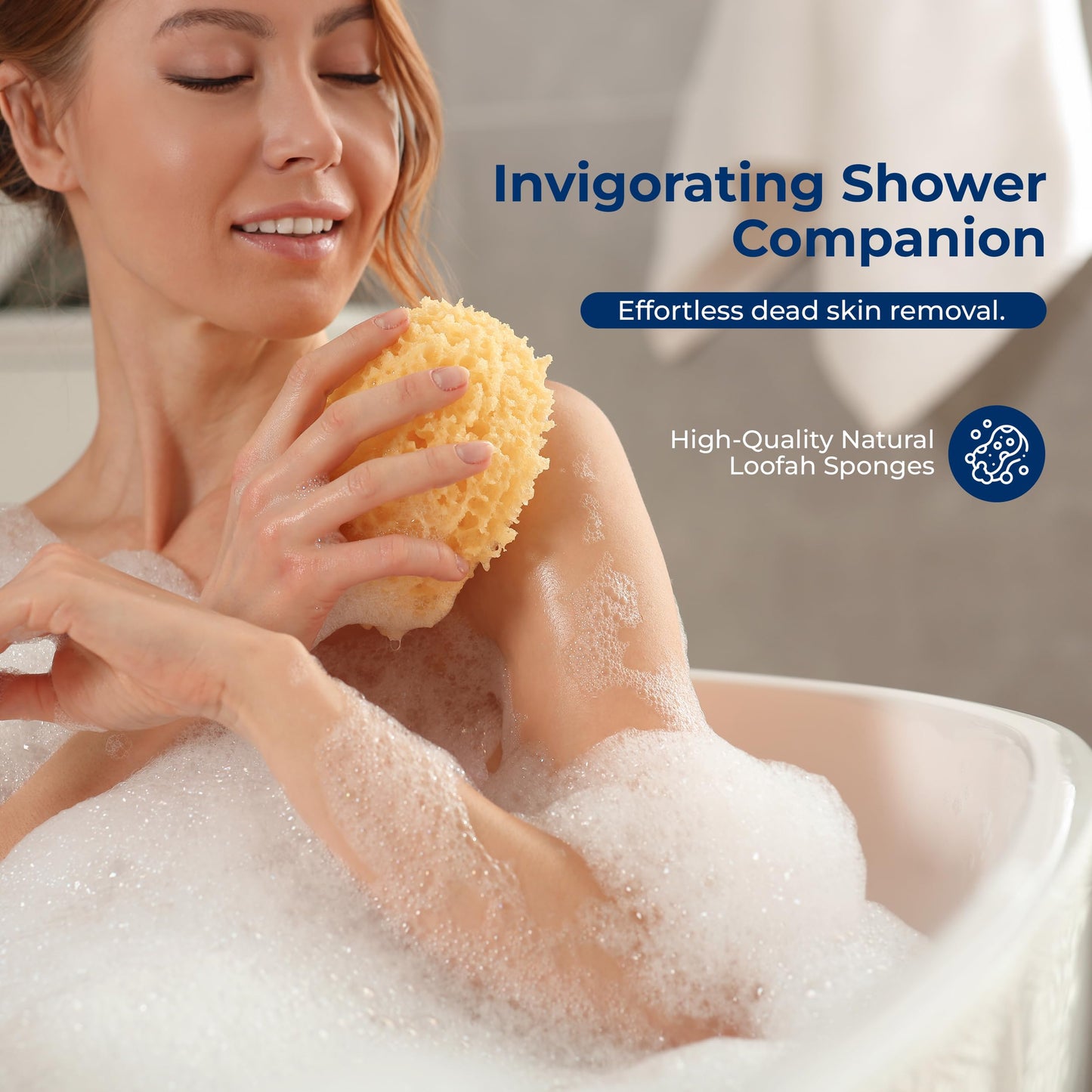 Serenelife Loofah and Sponge - Exfoliating Scrubber for Body Care in Bath Spa Shower, Remove Dead Skin, Great for Bathing and Scrubbing, Bathroom Beauty & Personal Care SereneLife