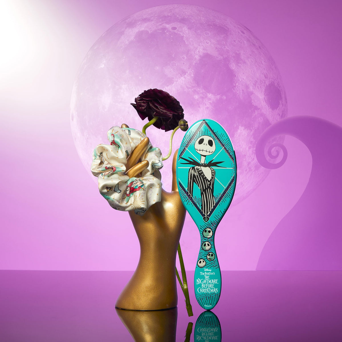 Wet Brush Detangle & Style Duo Kit, Jack Skellington (Nightmare Before Christmas) - IntelliFlex Bristles - Detangling Brush Glides Through Tangles For