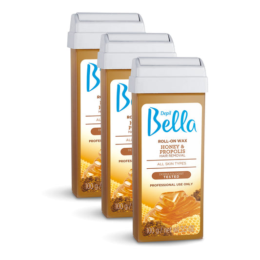 Depil Bella Roll On Wax Honey and Propolis Depilatory - Body Waxing, Hair Removal Wax-Cartridge - For Men and Women - Home Self Waxing - Sensitive Beauty and Personal Care DEPIL BELLA