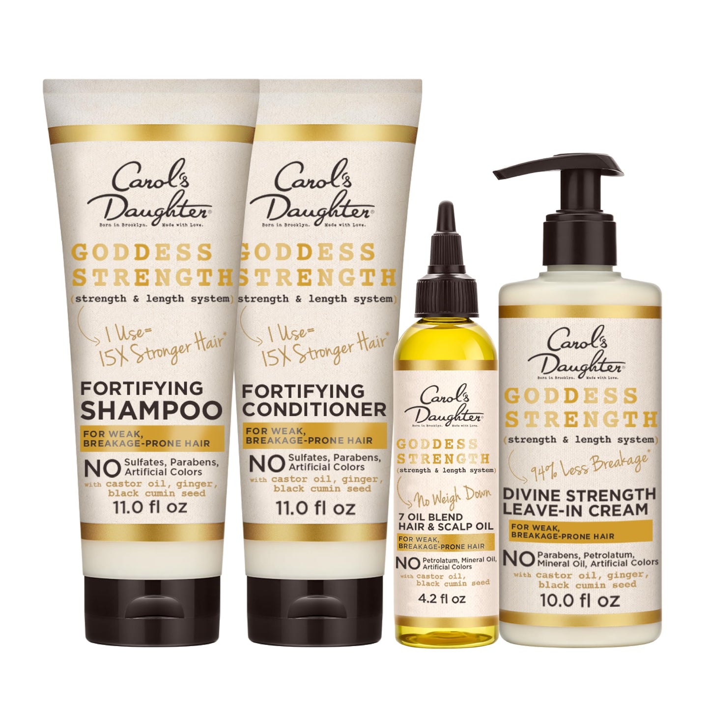 Carol's Daughter Goddess Strong Bundle: Hair Care Kit with Shampoo, Conditioner, Leave-In Treatment and Scalp Oil, 4 Items Beauty & Personal Care Carol's Daughter