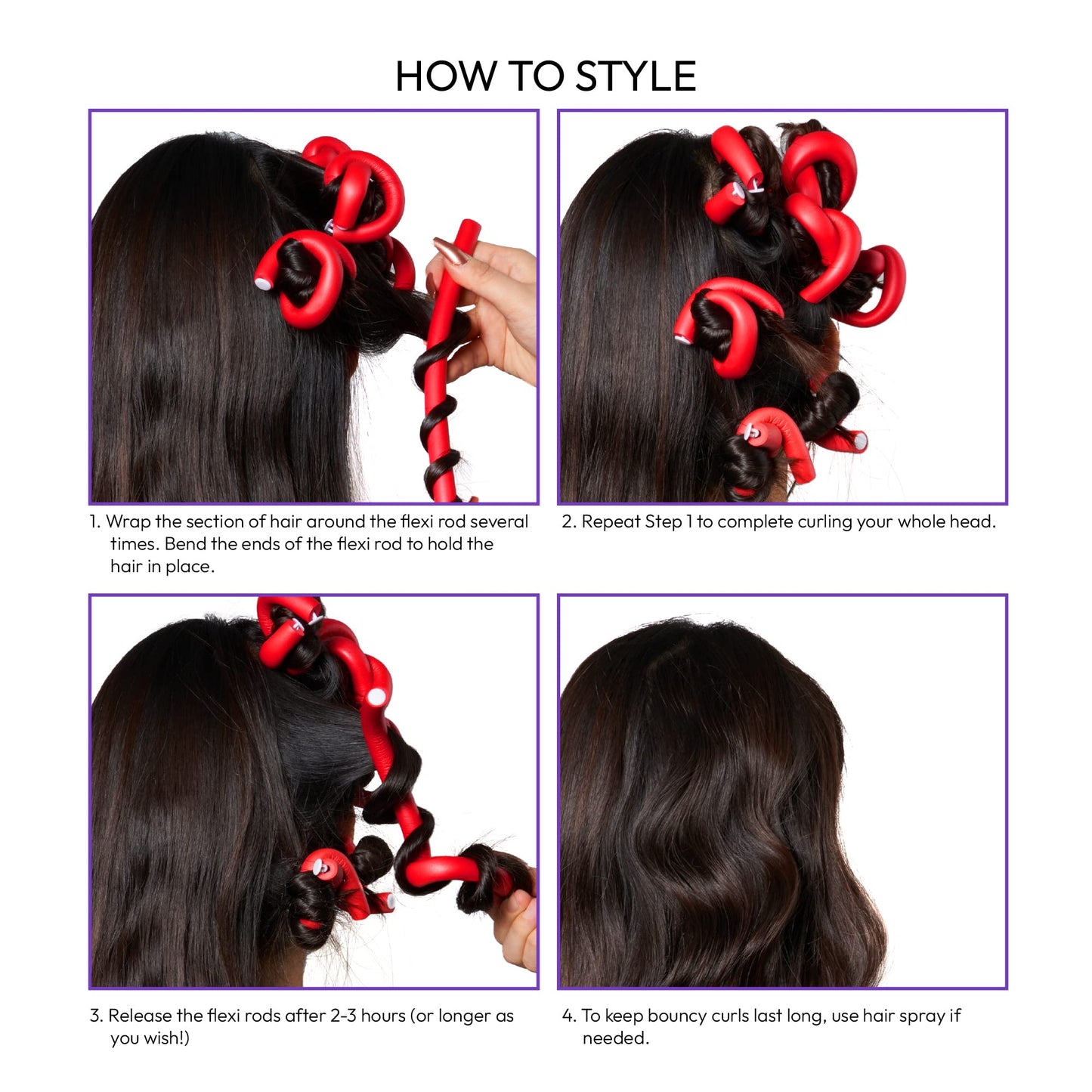 Red by Kiss 30 PCS Flexi Rods, Flexible Curling Rods, Twist Foam Hair Rollers, No Heat Hair Curlers 10" Sets Beauty & Personal Care Red by Kiss