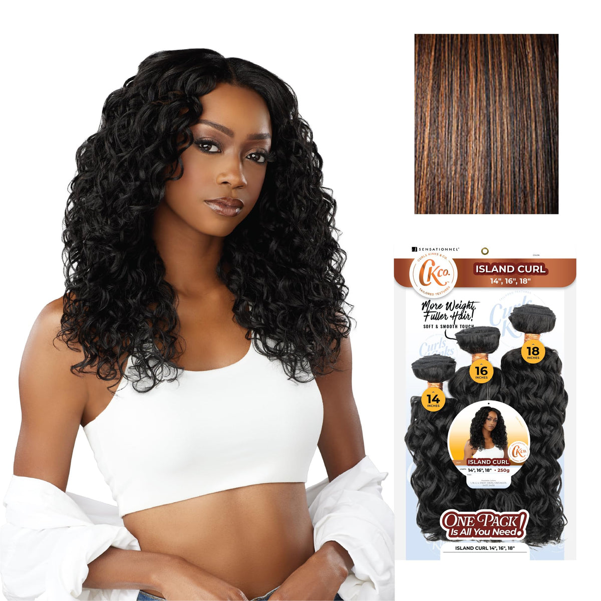 Sensationnel CKCO Synthetic Bundle-Island Curl,14 16 18 inch, S1B/30