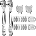 24 Pieces Callus Shaver Set, 20 Replacement Slices Blades 2 Callus Shavers and 2 Foot File Head Foot Care Tools Steel Handle Hard Skin Remover Beauty & Personal Care Mudder