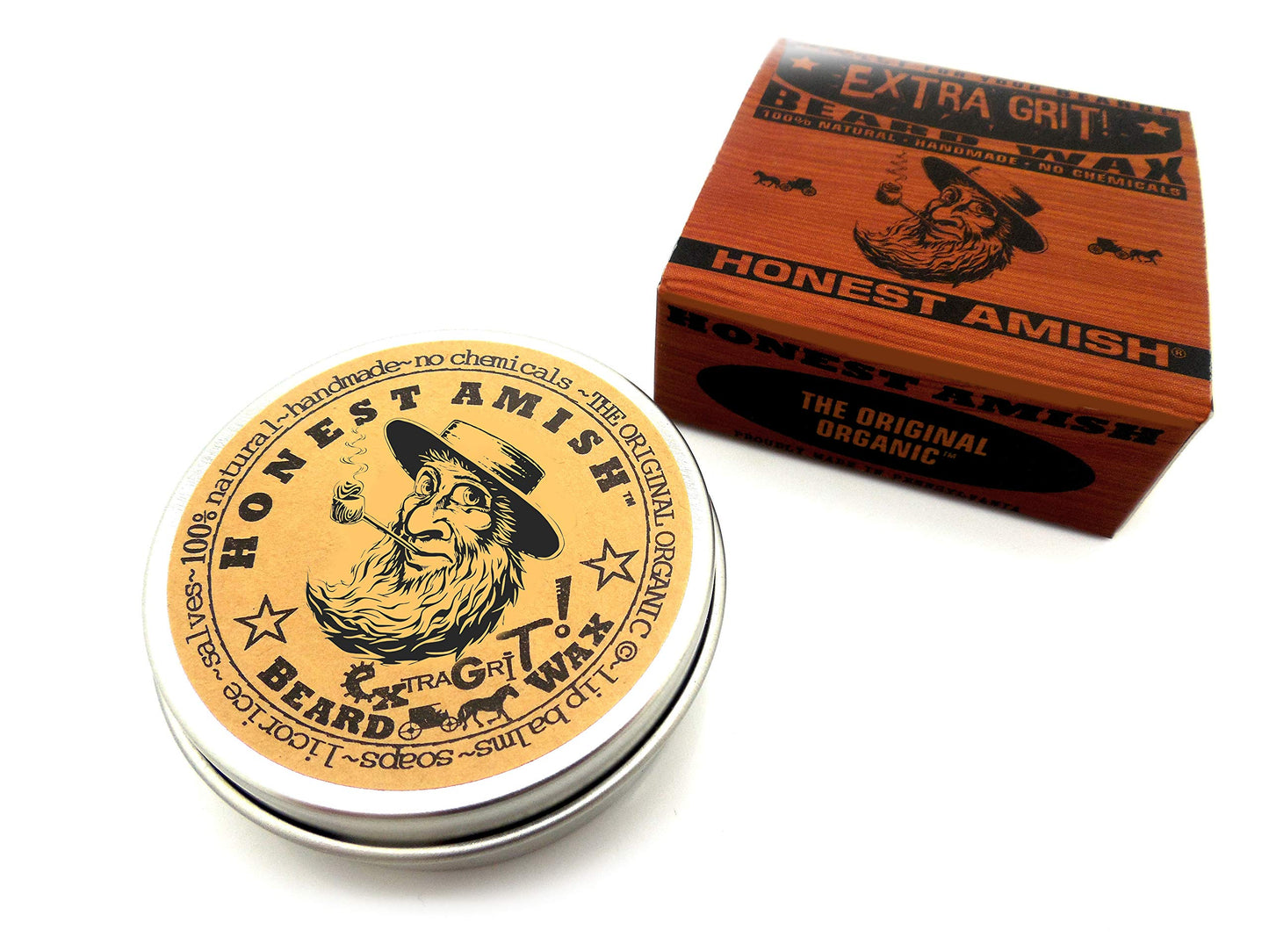 Honest Amish Extra Grit Beard Wax - Natural and Organic - Hair Paste and Hair Control Wax - 2 ounce Beauty & Personal Care Honest Amish