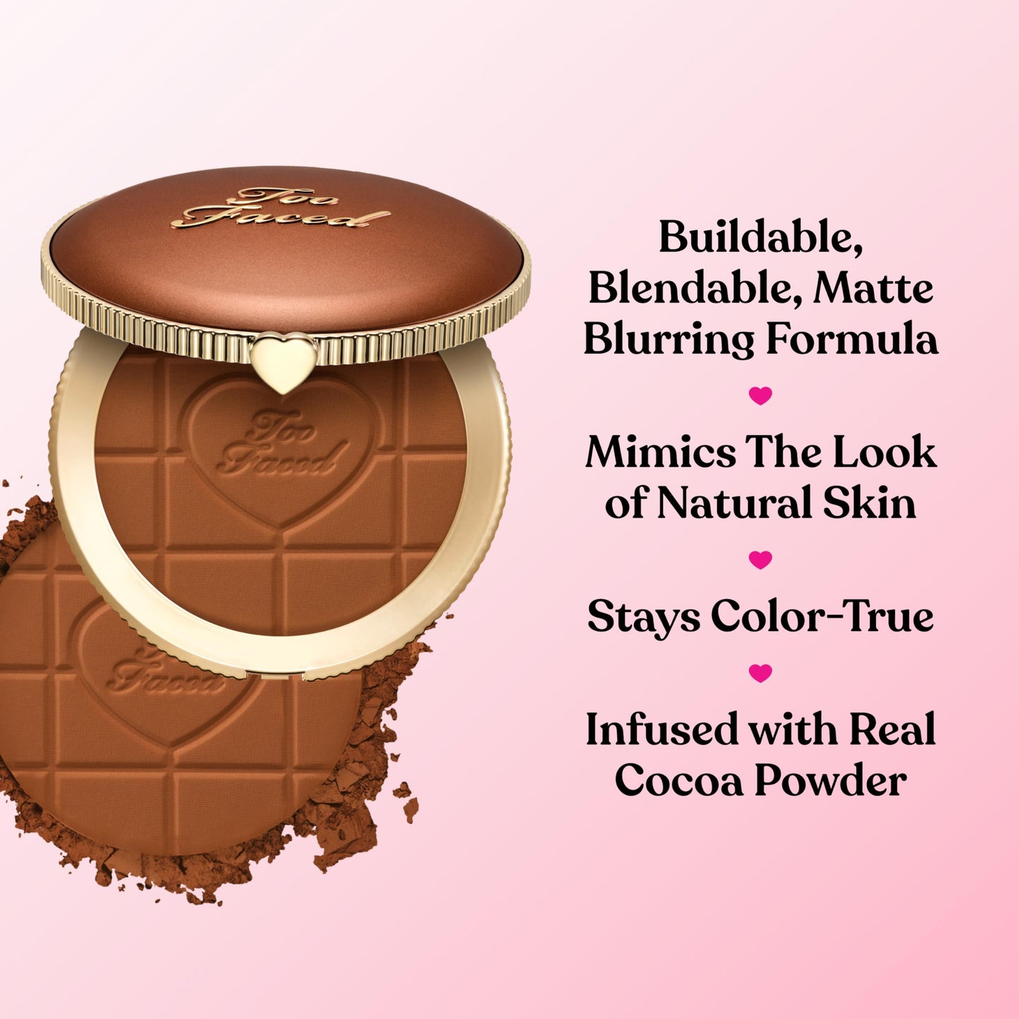 Too Faced Chocolate Soleil Matte Blurring Bronzer | Matte Bronzer Powder that Mimics Natural Skin for Blurred Sun-Kissed Effect, Chocolate Caramel Beauty & Personal Care Too Faced