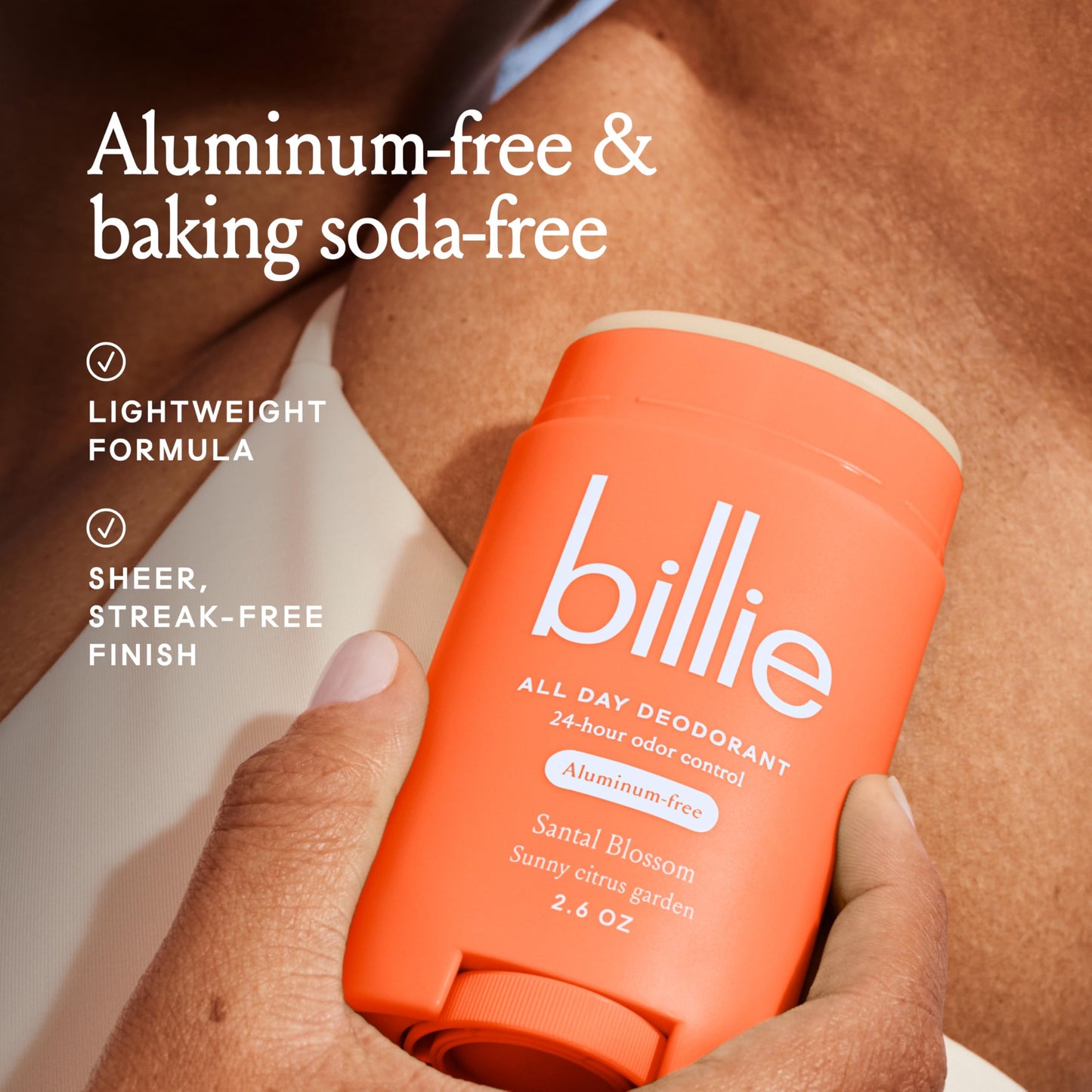 Billie All Day Deodorant, 24-hour Odor Protection, Aluminum-Free, Santal Bloom, 2.6oz Beauty and Personal Care Billie