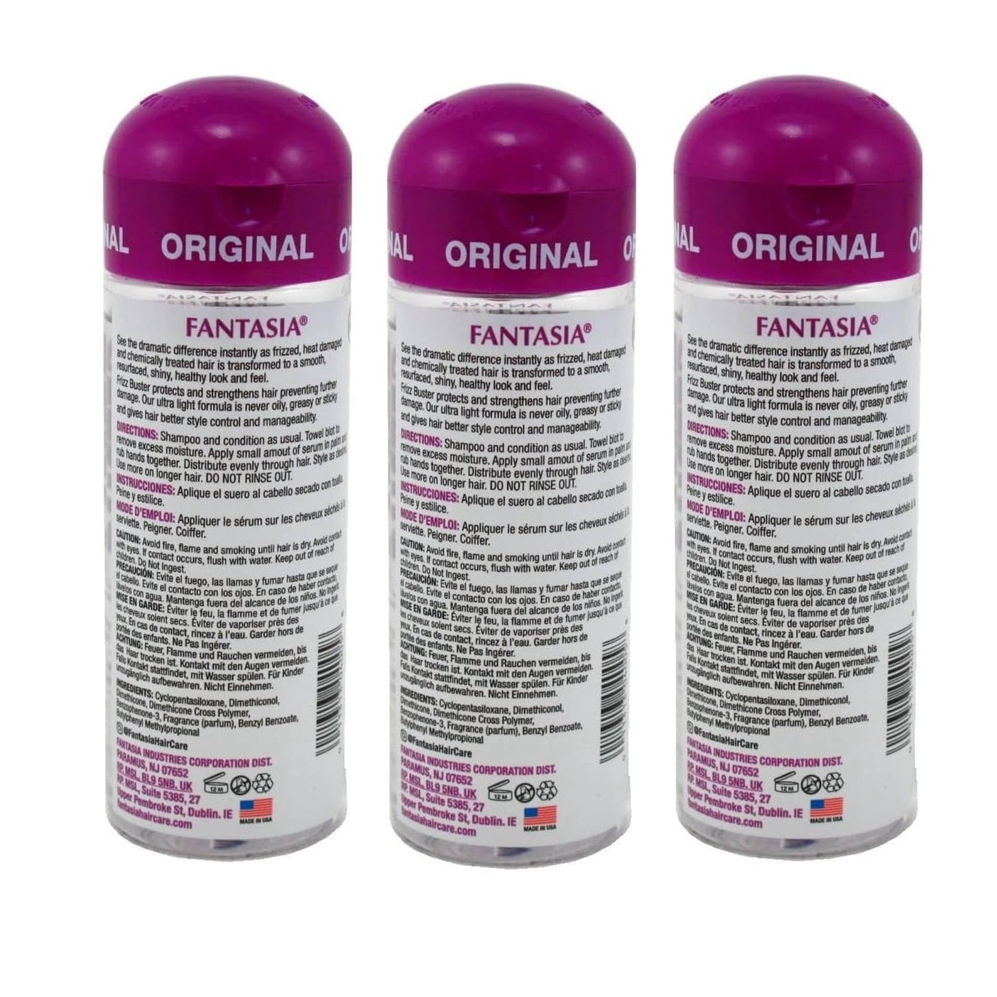 Fantasia Serum Frizz Buster 6 Ounce Bonus (177ml) (3 Pack) Beauty & Personal Care Fantasia