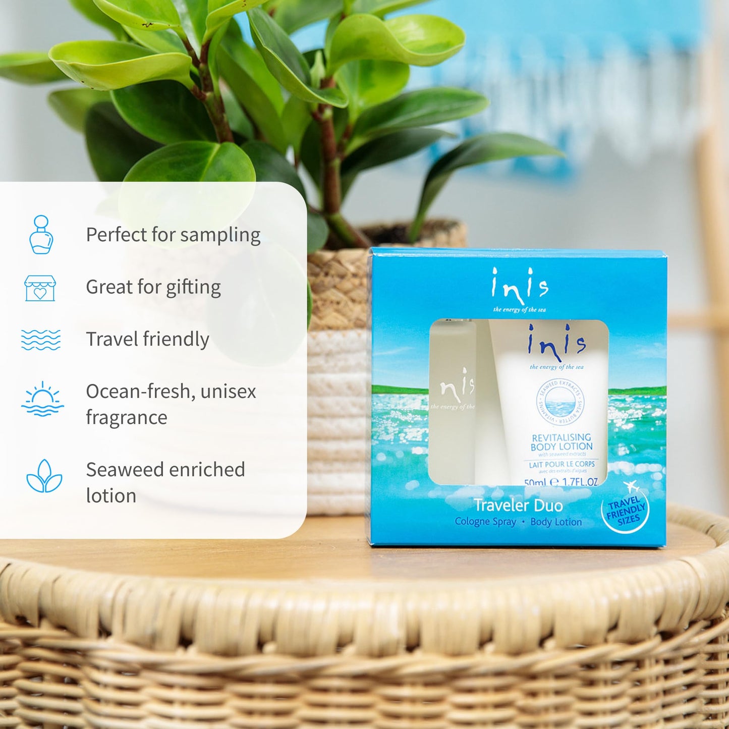 Inis the Energy of the Sea Cologne & Body Lotion Sampler Set - Travel Size Toiletries for Women and Men - Unisex Ocean Fresh Fragrance Beauty & Personal Care Inis the Energy of the Sea