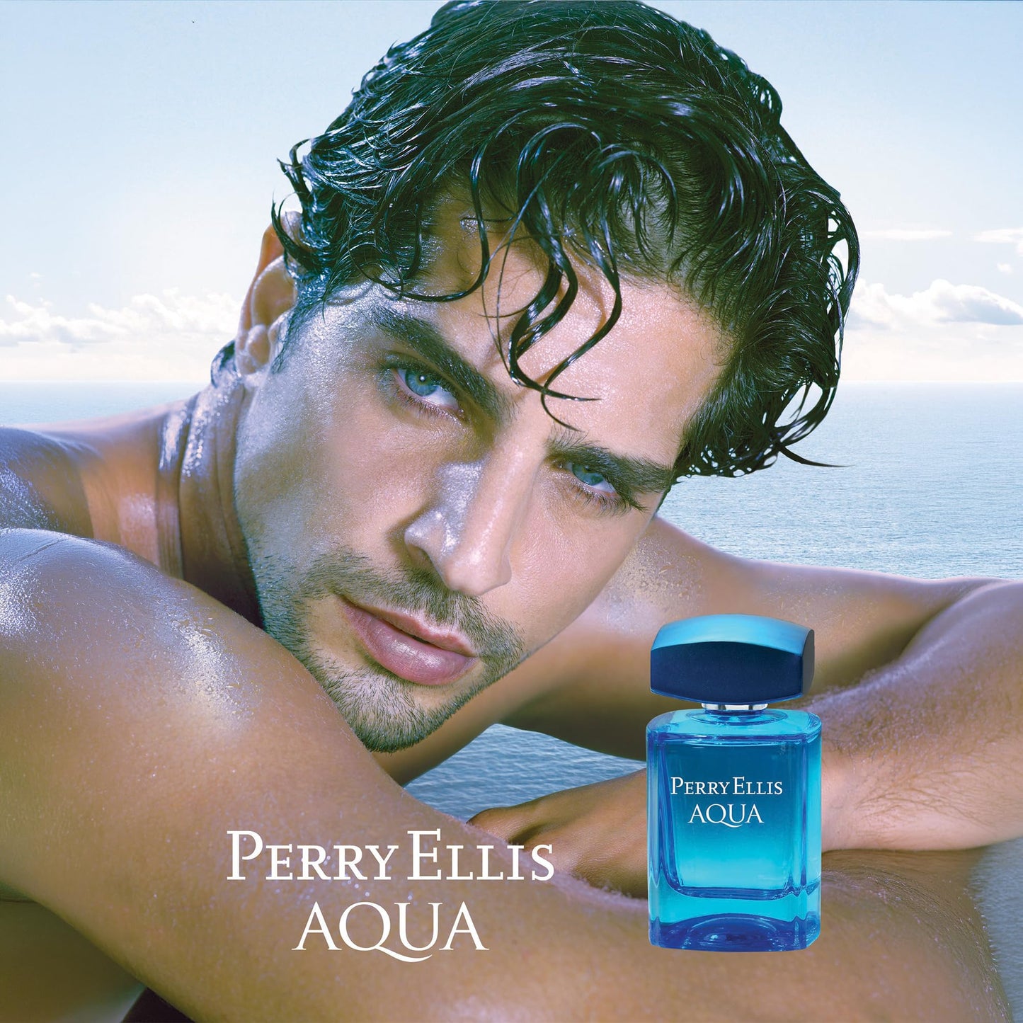 Perry Ellis Aqua 4-Piece Men Gift Set - Men Cologne Gift Set, Perfume, Fresh Fragrance Cologne Spray - 3.4 fl oz Eau de Toilette + .25 fl oz Mini Beauty & Personal Care Perry Ellis