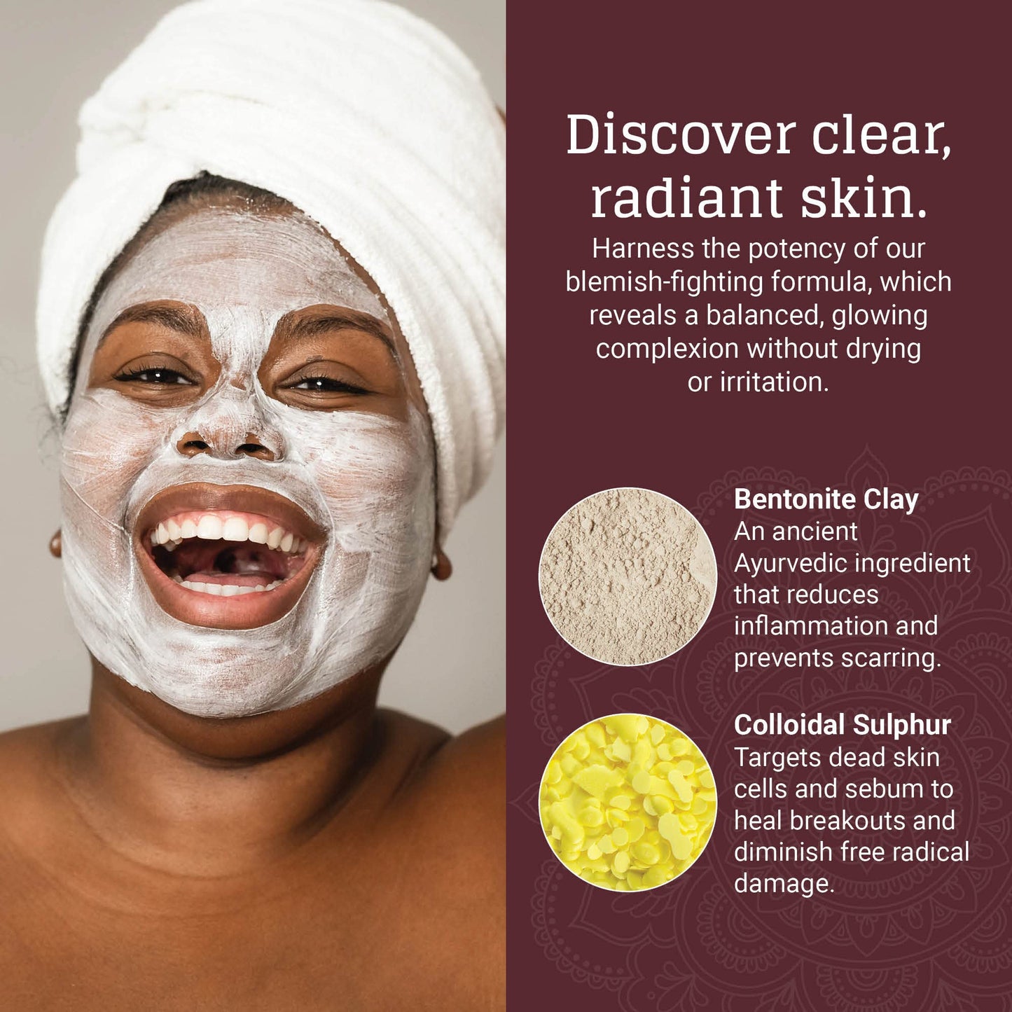AVYA Hydroveda Essentials Daily Detox Clay Mask (1.7oz) - Bentonite Clay Treatment for Blemishes & Calming Camphor for Inflammation/Remove Impurities Beauty & Personal Care Avya Skincare