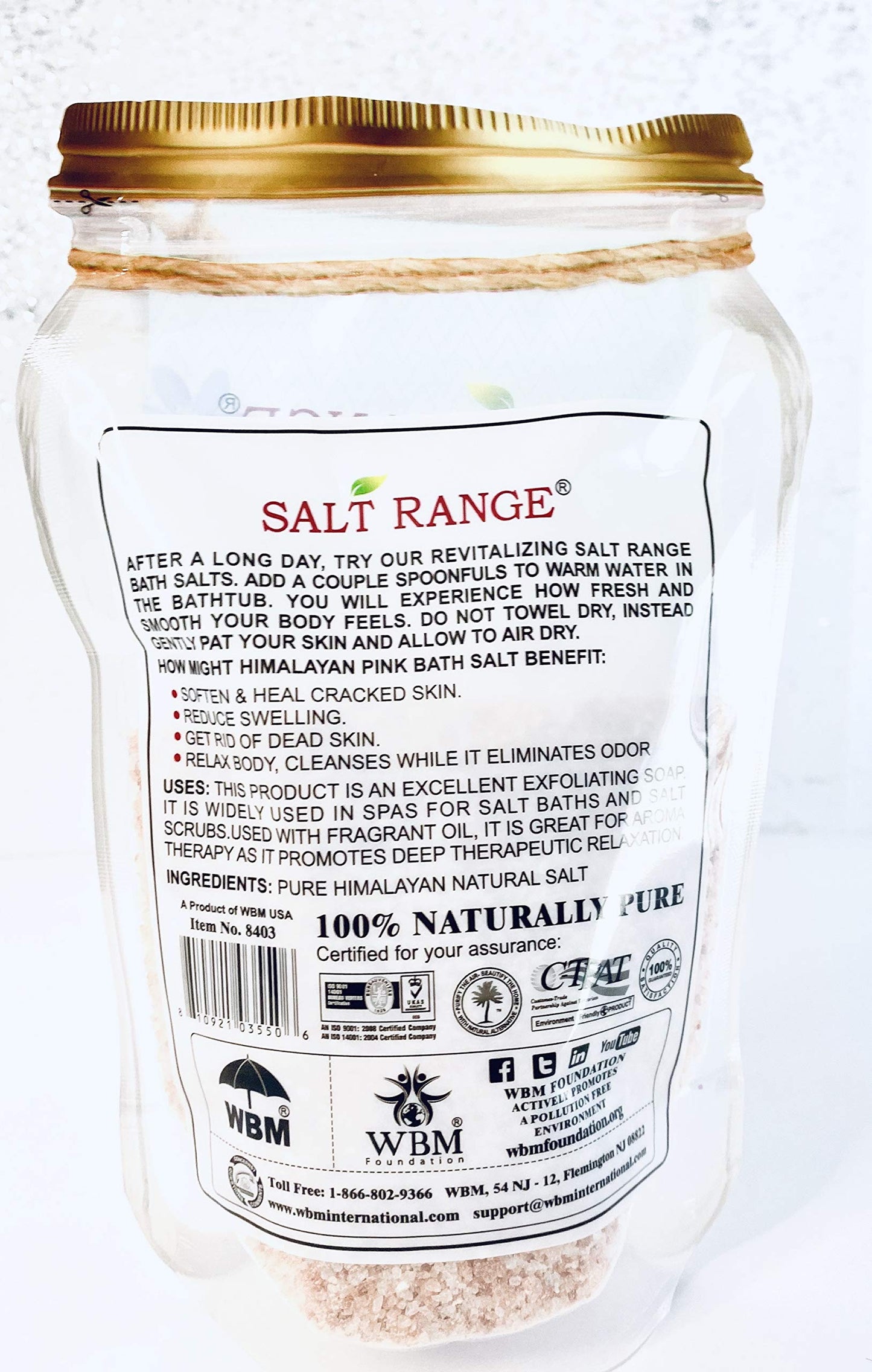 Himalayan Pink Bath Salt 100% Naturally Pure 1LB Enjoy This Bath Salt After a Long Day to Relax. Beauty and Personal Care Salt Range