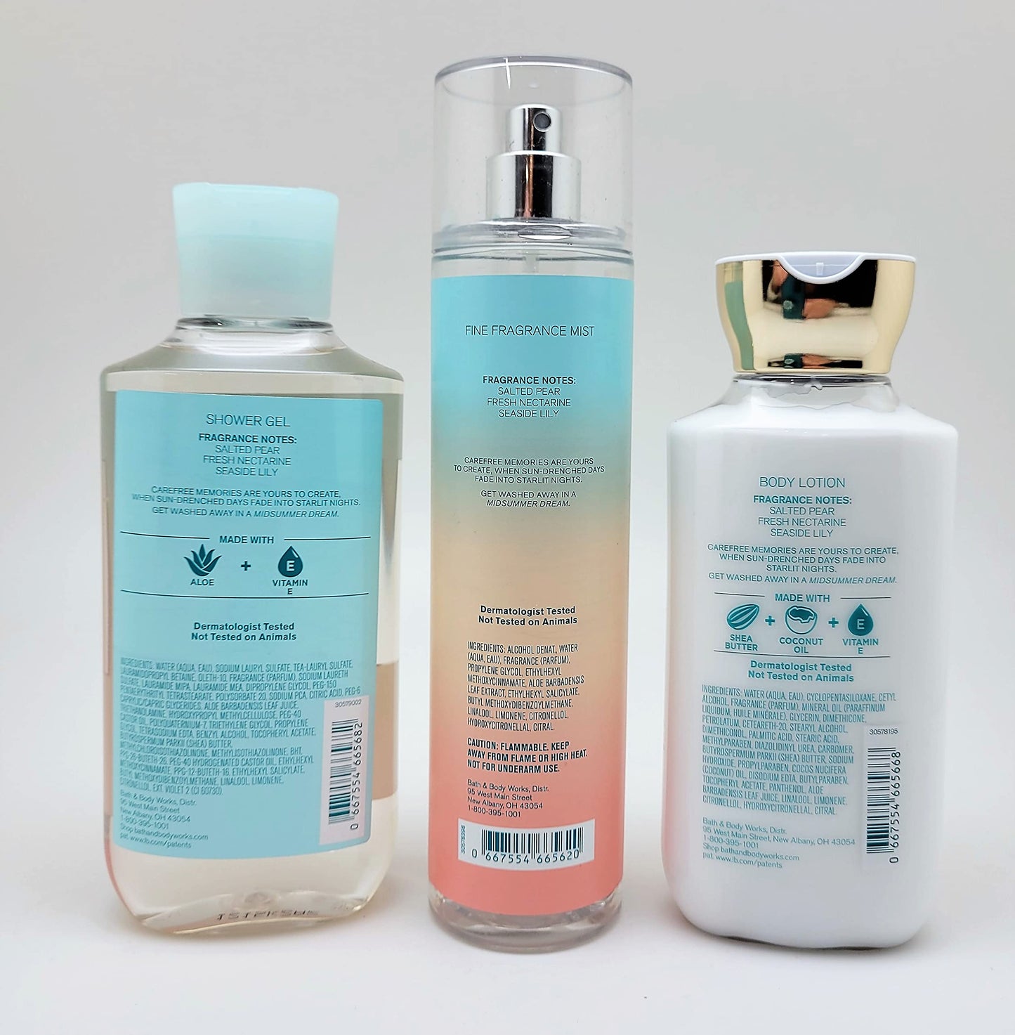 Bath & Body Works - Midsummer Dream - 3 pc Bundle - Trio - Shower Gel, Fine Fragrance Mist and Body Lotion Beauty and Personal Care Bath & Body Works
