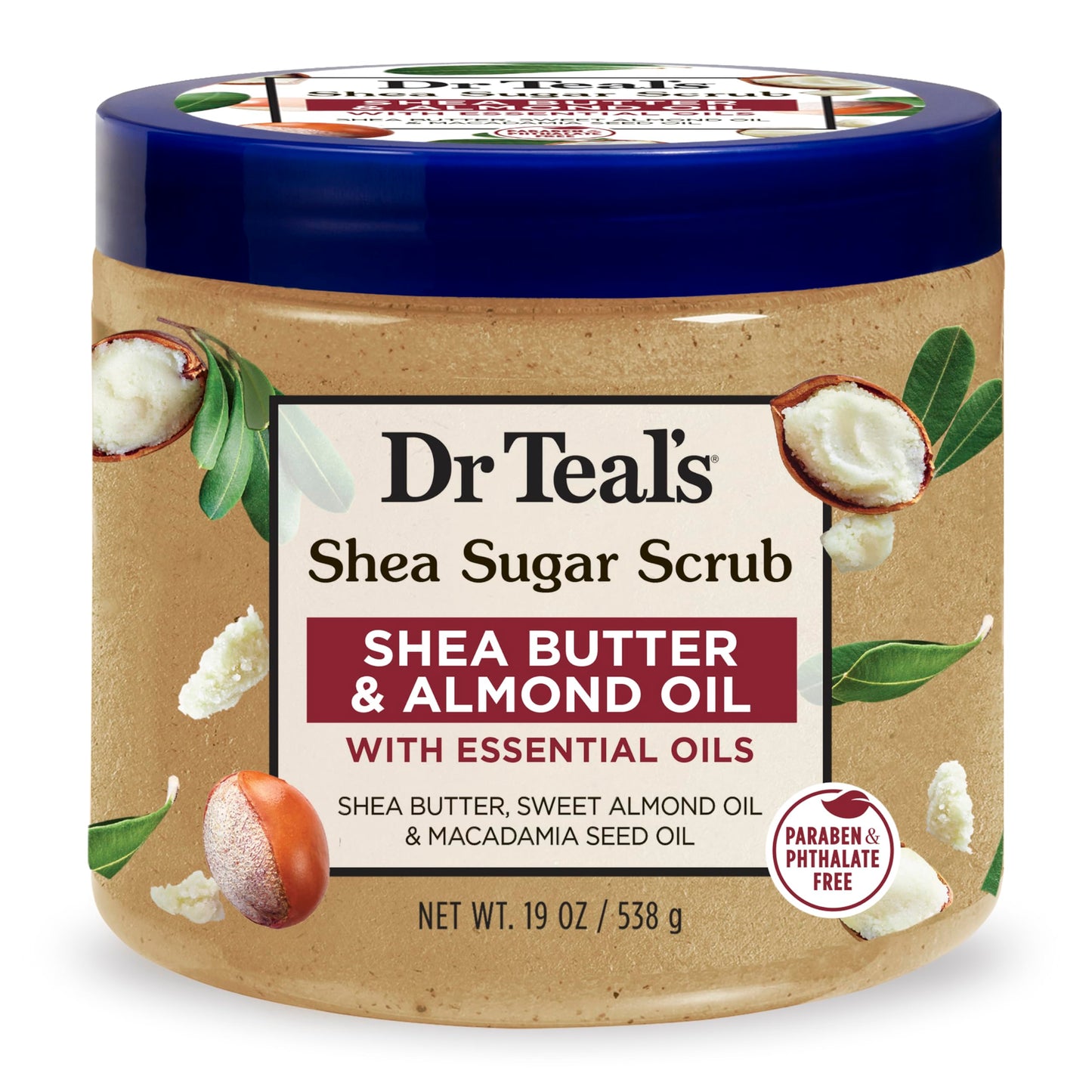 Dr. Teal's Shea Sugar Scrub Shea Butter & Almond Oil 19 Ounce Jar Beauty & Personal Care Dr Teal's
