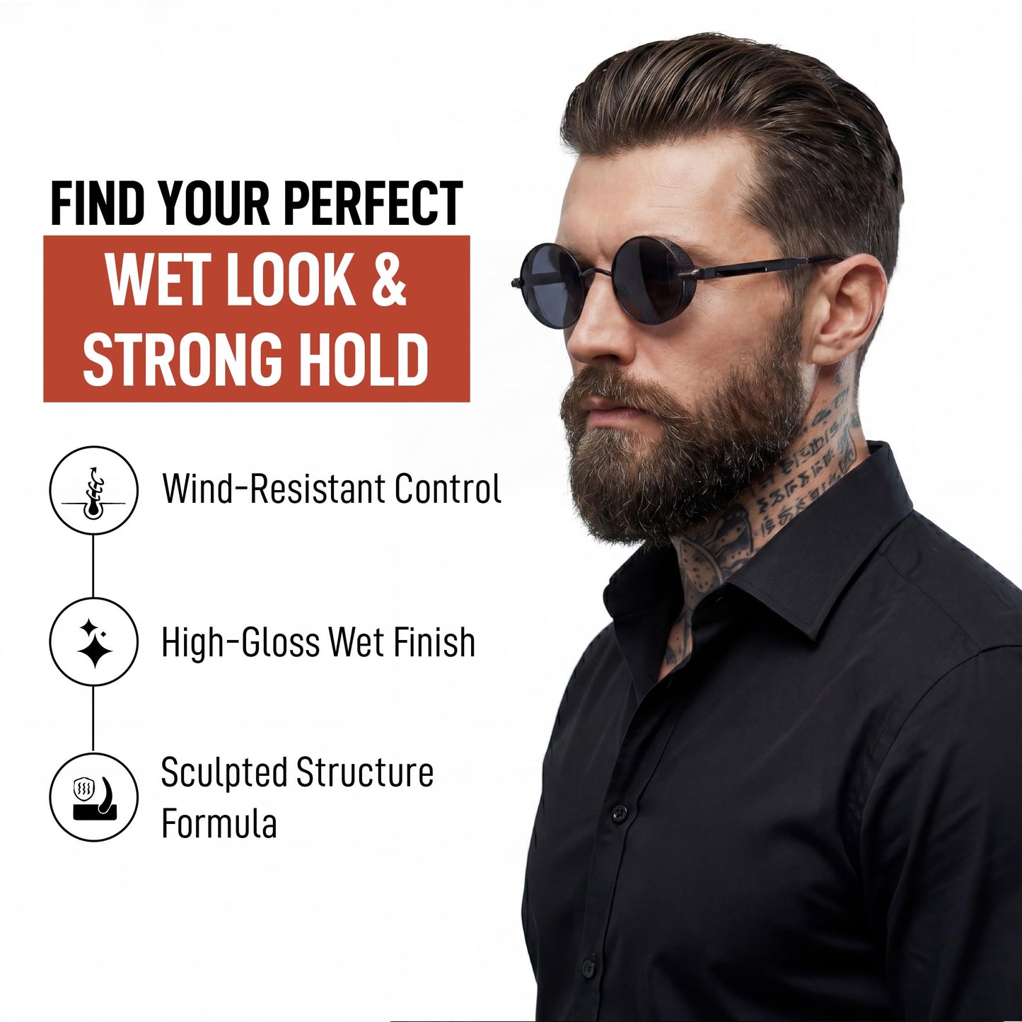 Original Rascal Deluxe Pomade #5 - Hair Paste High Shine w/Strong Hold & Wet Look - Men's Styling Care Solution for All Hair Type - Natural Made Beauty & Personal Care Rascal Men's Grooming