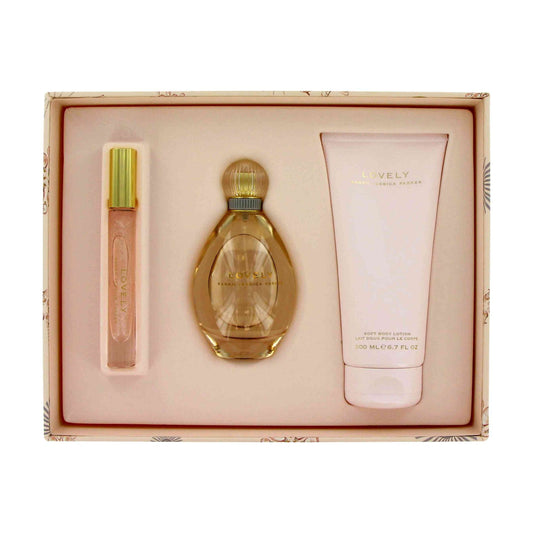 Lovely Sarah Jessica Parker By Sara Jessica Parker For Women, Minis, Set of 3 (Eau De Parfum Spray and Shimmer Rollerball and Body Lotion) Beauty & Personal Care Sarah Jessica Parker