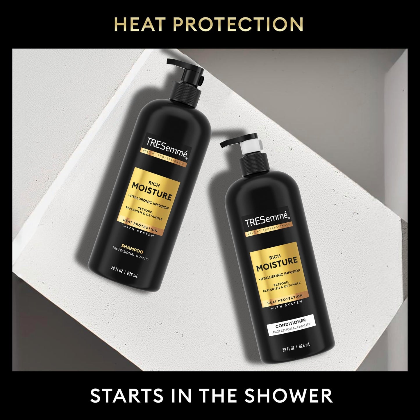 TRESemmé Rich Moisture Shampoo and Conditioner 2 Count Rich Moisture for Dry Hair Formulated With Vitamin E and Biotin 28 oz Beauty & Personal Care TRESemmé
