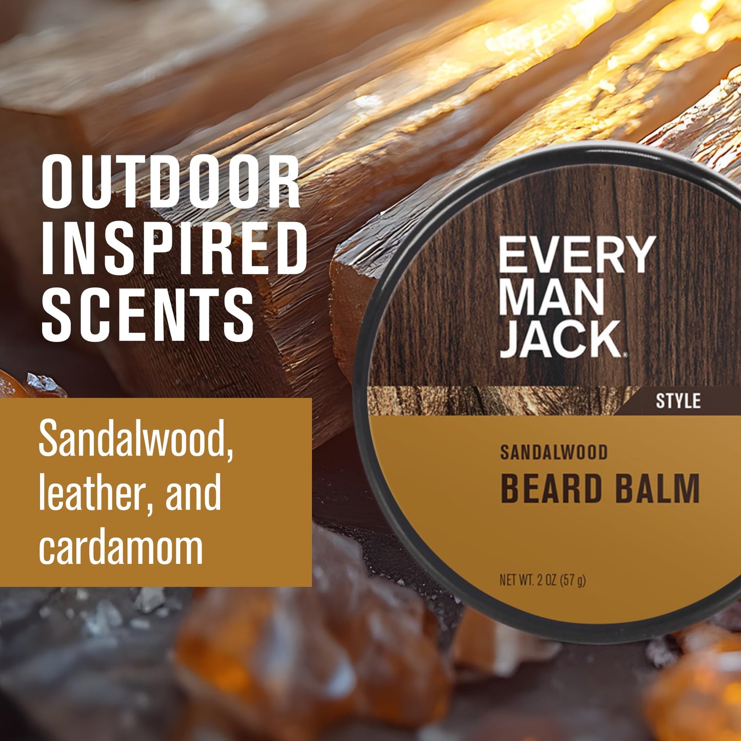 Every Man Jack Beard Balm - Moisturize, Strengthen And Style Your Beard w/Medium Hold - Light Sandalwood Scent - Made w/Naturally Derived Ingredients Beauty & Personal Care Every Man Jack