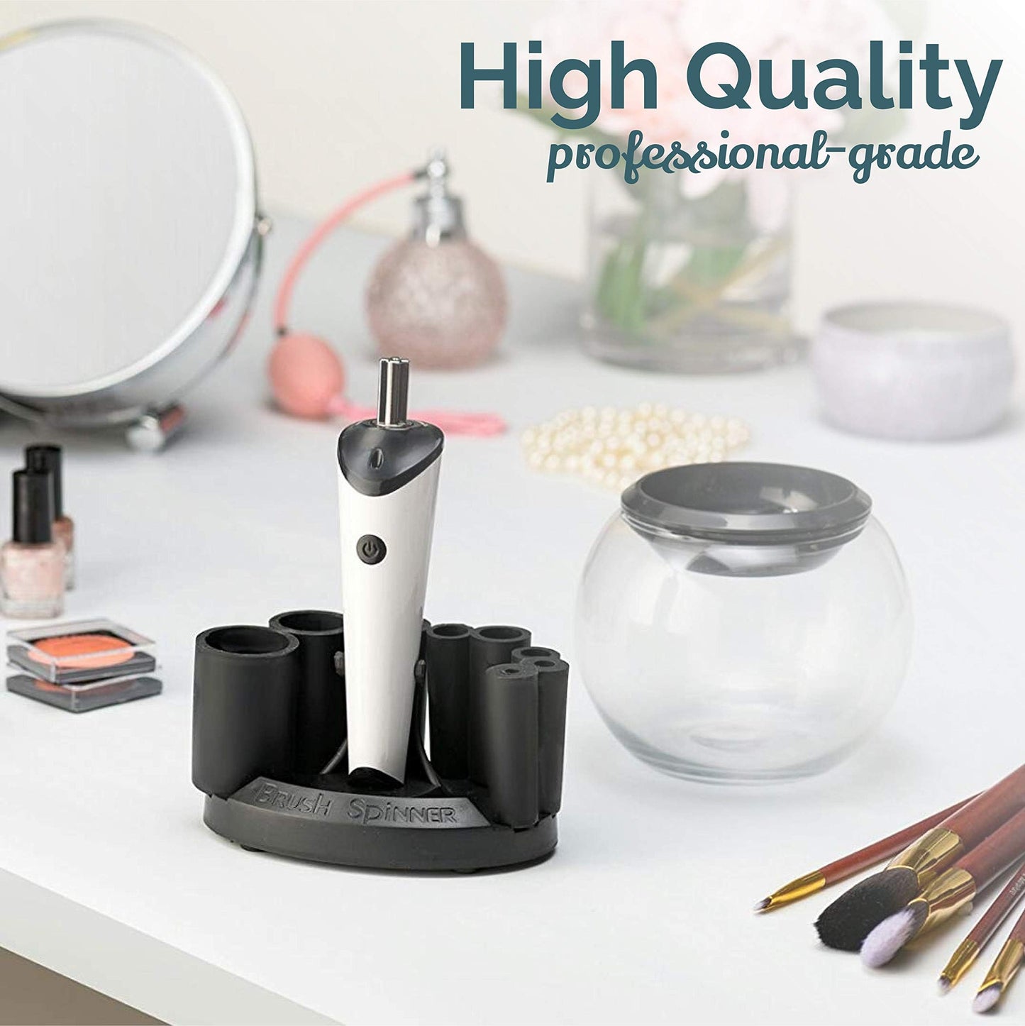 Luxe Electric Makeup Brush Cleaner Machine with Cleaning Solution - USB Charging Station, Automatic Brush Washer and Dryer - 3 Adjustable Speeds Beauty & Personal Care Luxe
