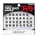 iENVY False Eyelashes Triple Black Knotted Individual Trio Lashes 3X Volume Reusable Eyelash Clusters (S/M) Beauty & Personal Care i•ENVY