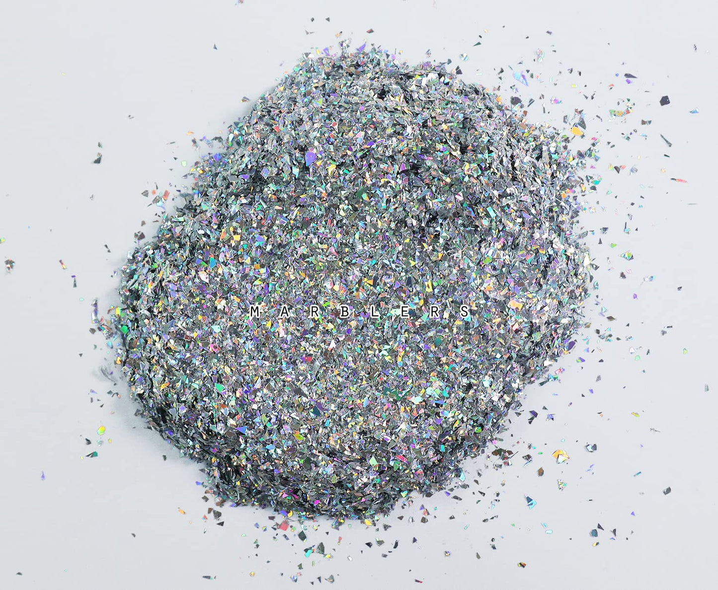 MARBLERS Holographic Face & Body Glitter [Crushed Holo Silver] 0.11oz (3g) | Chunky | Chopped | Flake | Non-Toxic | Cruelty-Free | Festival, Rave Beauty & Personal Care MARBLERS