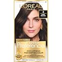 L'Oreal Paris Superior Preference Luminous Fade-Defying Permanent Hair Color, Hair Dye For Up to 9 Weeks of Radiance, Dark Brown 4, 1 Hair Dye Kit Beauty & Personal Care L'Oreal Paris