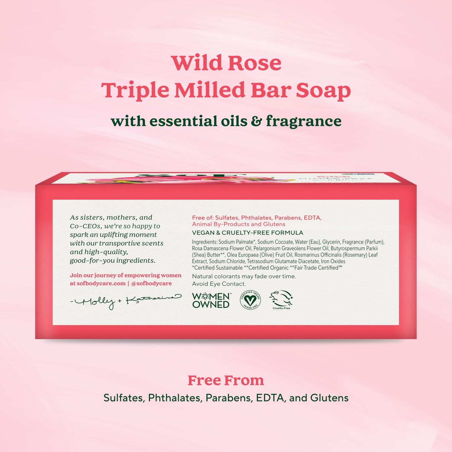 South Of France SoF Triple Milled Bar Soap - With Coconut Oil & Organic Shea Butter- Vegan & Non GMO- Free From Phthalates, Sulfates & Parabens- Wild Beauty & Personal Care South Of France