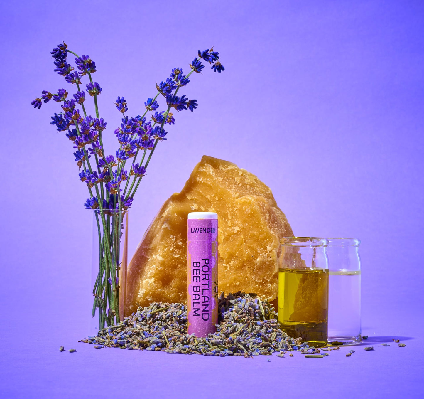 Portland Bee Balm All Natural Handmade Beeswax Based Lip Balm, Lavender 1 Count Beauty & Personal Care Portland Bee Balm