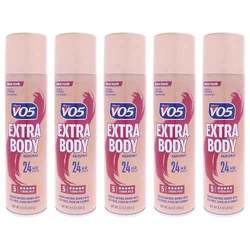 Alberto VO5 Crystal Clear Extra Body Hair Spray for Unisex - 8.5 oz Hair Spray - Pack of 5 Beauty & Personal Care VO5