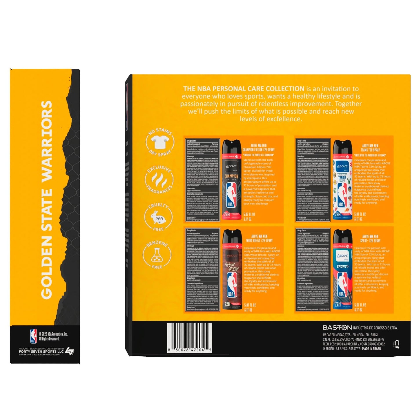 Above NBA - GOLDEN STATE WARRIORS Deodorant Gift Set - A Giftable Set for WARRIORS Fans - Antiperspirant Spray, 4 Signature Scents, 72h Protection Beauty and Personal Care NBA