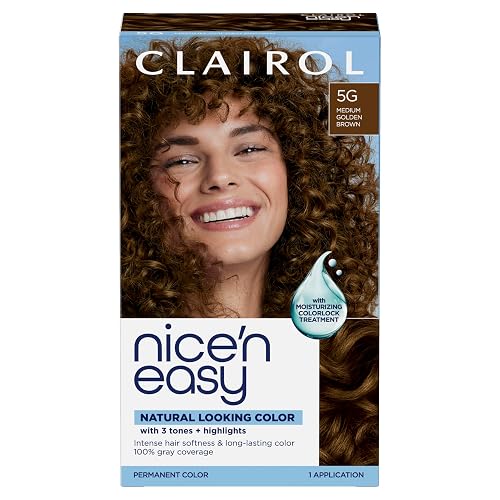 Clairol Nice'n Easy Permanent Hair Dye, 5G Medium Golden Brown Hair Color, Pack of 1 Beauty & Personal Care Nice n Easy