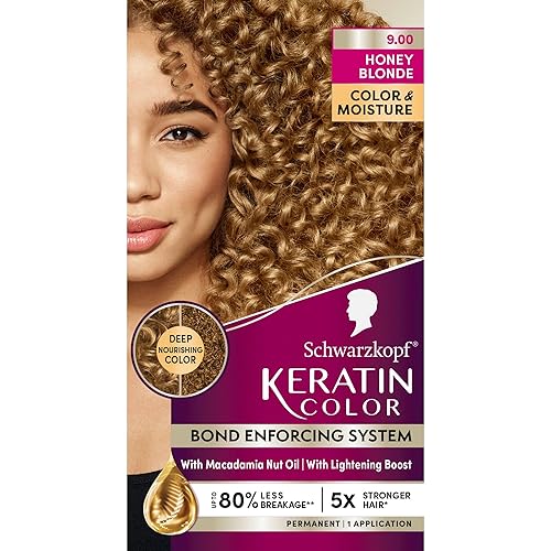 Schwarzkopf Keratin Permanent Hair Dye Cream, 9.0 Honey Blonde, Professional Quality Color for Up to 100% Gray Coverage, Bond Enforcing System Beauty & Personal Care Schwarzkopf