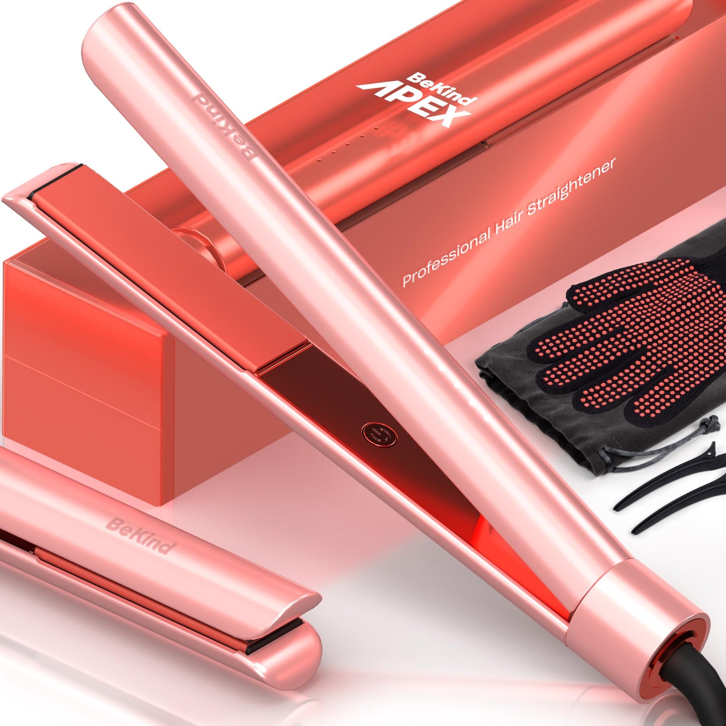Bekind Apex 2-in-1 Hair Straightener Flat Iron | 1“ 460°F Straightener and Curler for All Hairstyles | UltraSmooth Tech | 15s Fast Heating & Temp Beauty & Personal Care Bekind