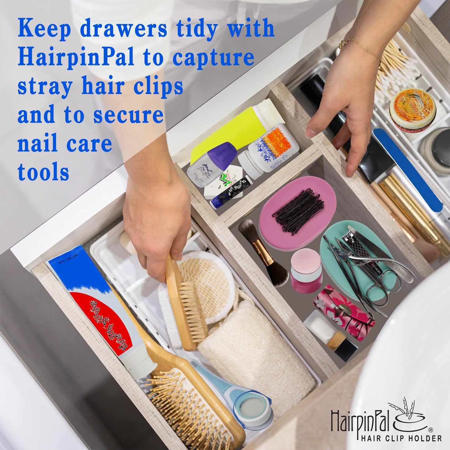 HairpinPal Magnetic Bobby Pin Holder - Easy Hair Clip and Pin Collector - Manage Hair Clips - Keeps Rooms Tidy - Sea Foam Teal - Made in the USA Beauty & Personal Care Blue Feather Products, Inc.