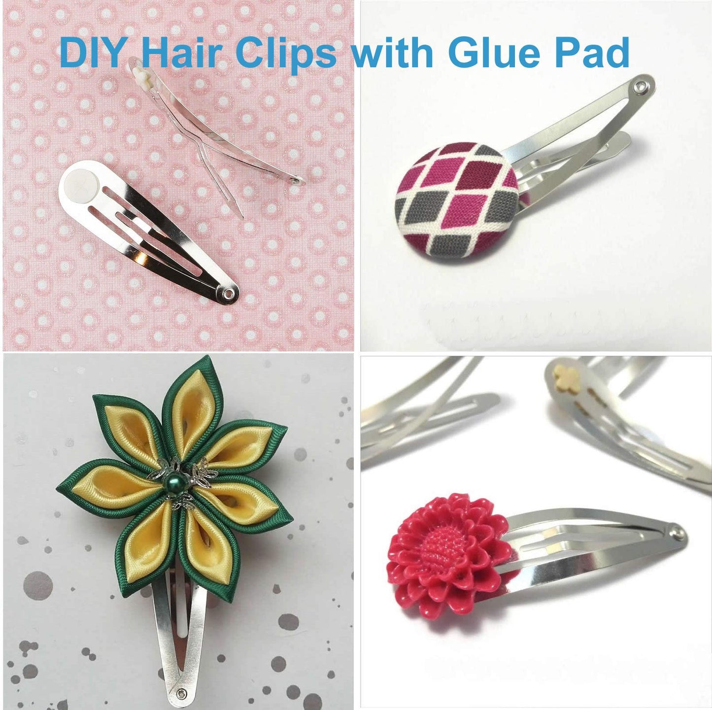 Lawie 50 Pack Bulk 2 Inch 5 CM Glue Pad Snap Metal Hair Clips Barrettes Hairpins Clips Hairgrips Craft DIY Accessories Beauty & Personal Care Lawie
