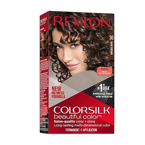 Revlon Colorsilk Beautiful Color Permanent Hair Color, Long-Lasting High-Definition Color, Shine & Silky Softness with 100% Gray Coverage, Ammonia Beauty & Personal Care REVLON