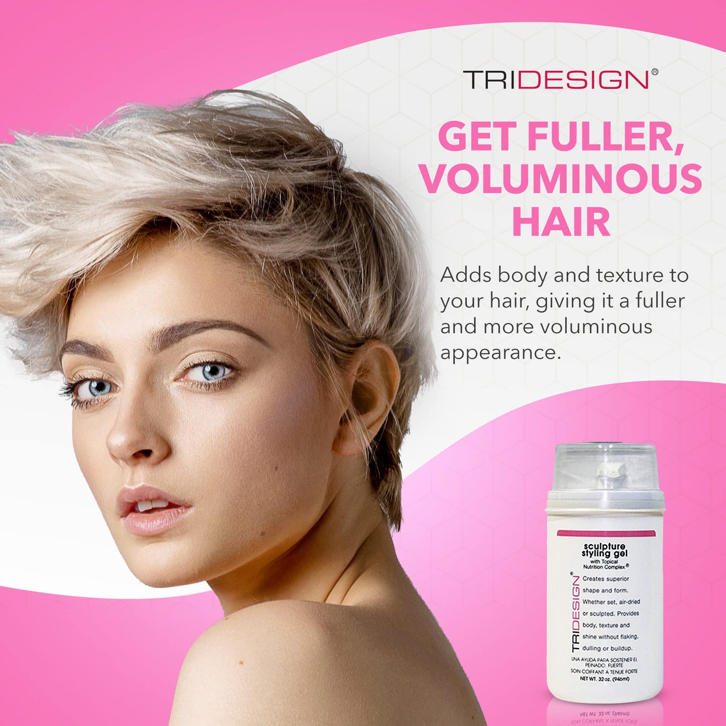 TRIDESIGN Hair Styling Gel, 32 oz - Medium Hold with Shine for Men and Women Beauty & Personal Care TRIDESIGN