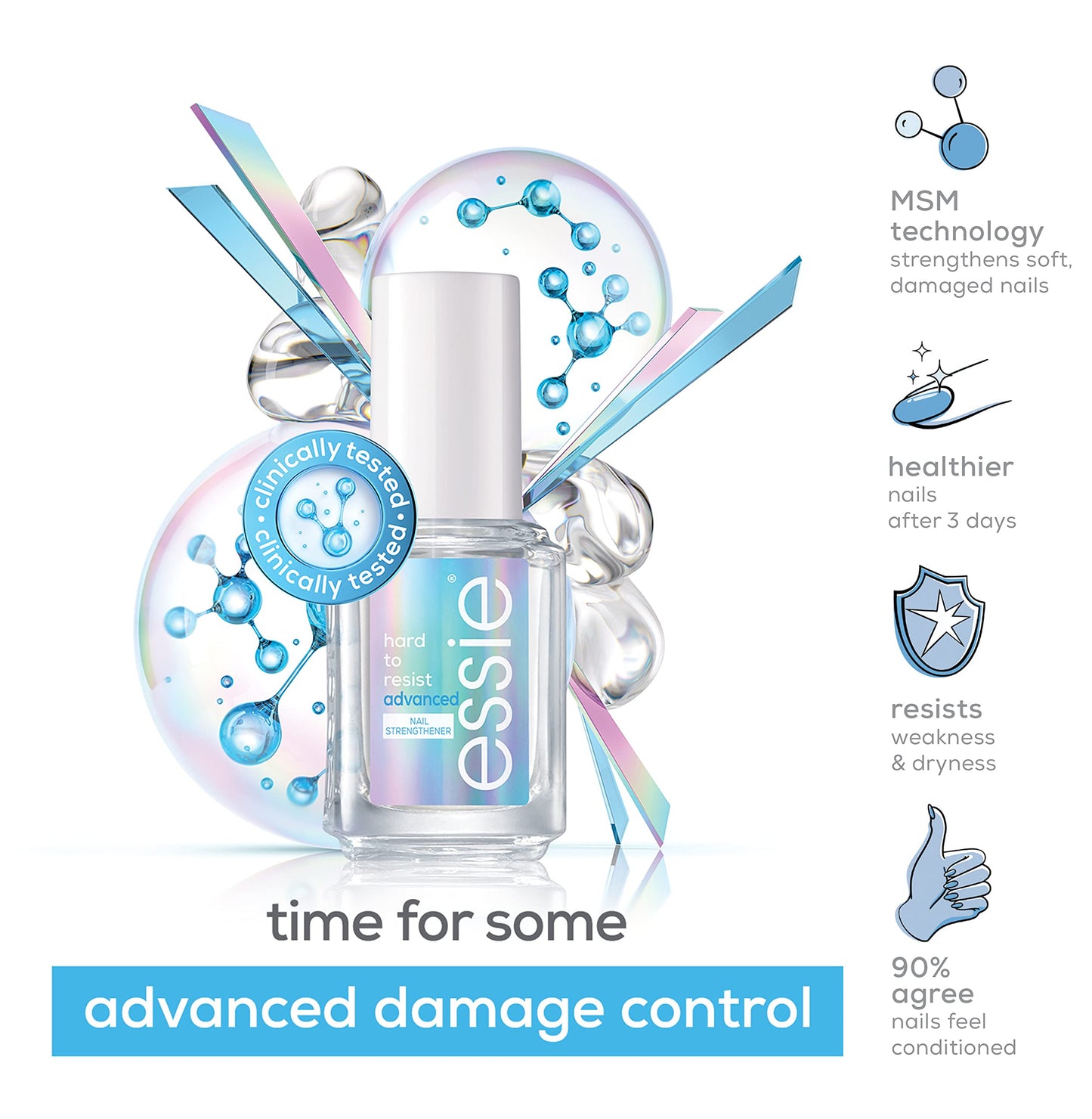 essie nail care, strengthener treatment, vegan, Hard To Resist Advanced, 0.46 fl oz Beauty & Personal Care essie