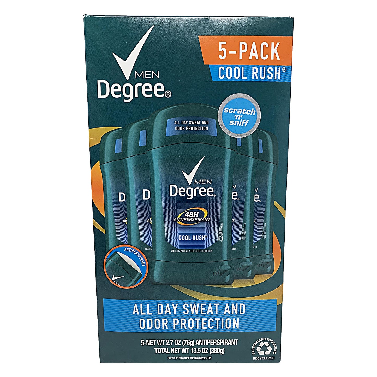 Degree Men Dry Protection Anti-Perspirant, Cool Rush (2.7 oz, 5 pk.) Beauty and Personal Care Degree