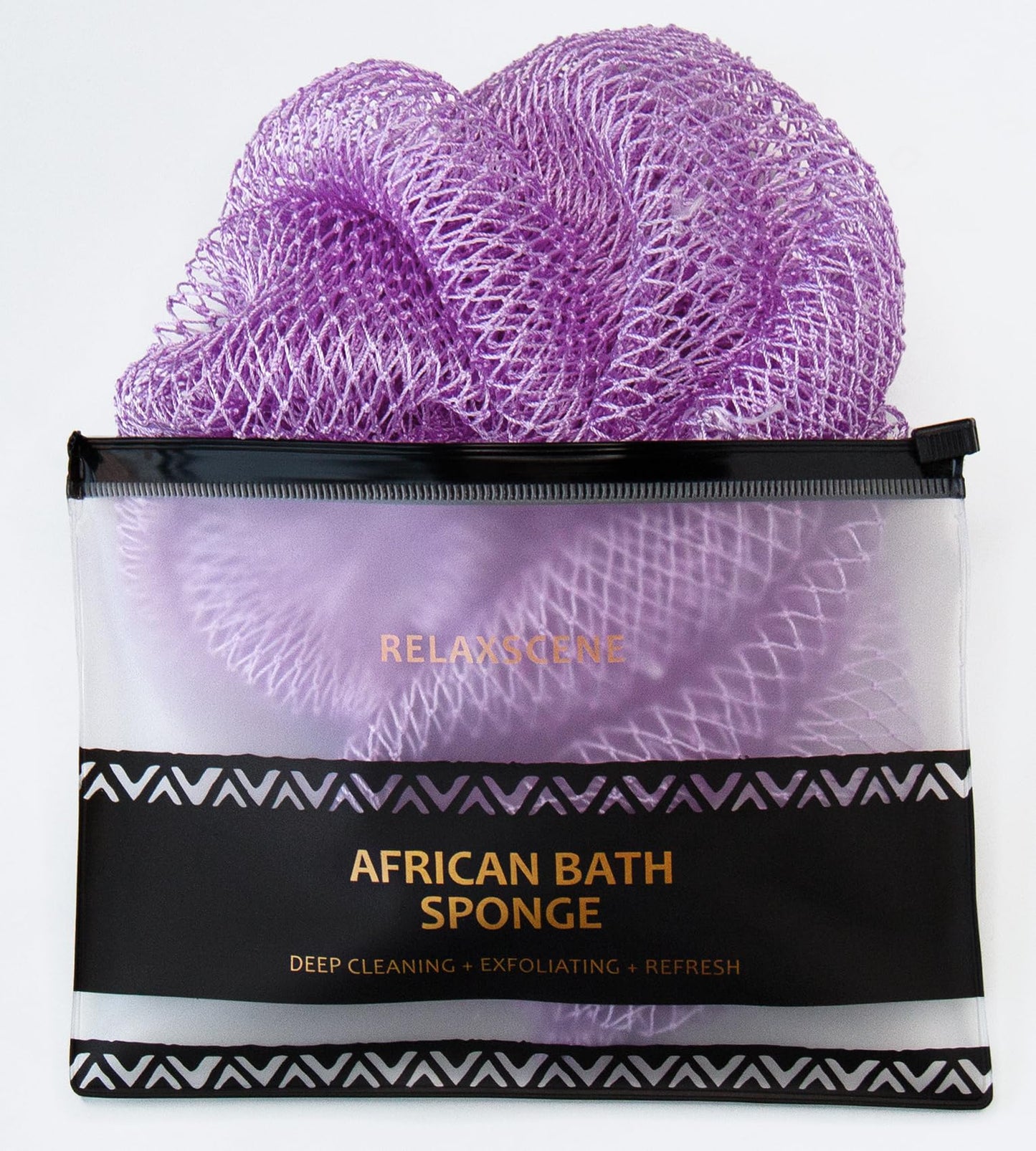 African Net Sponge Authentic - Exfoliating Back Scrub Bath Sponge with Knots - Afro Scrub Body Scrubber Exfoliator Washcloth - African Body Care Daily Beauty and Personal Care RelaxScene