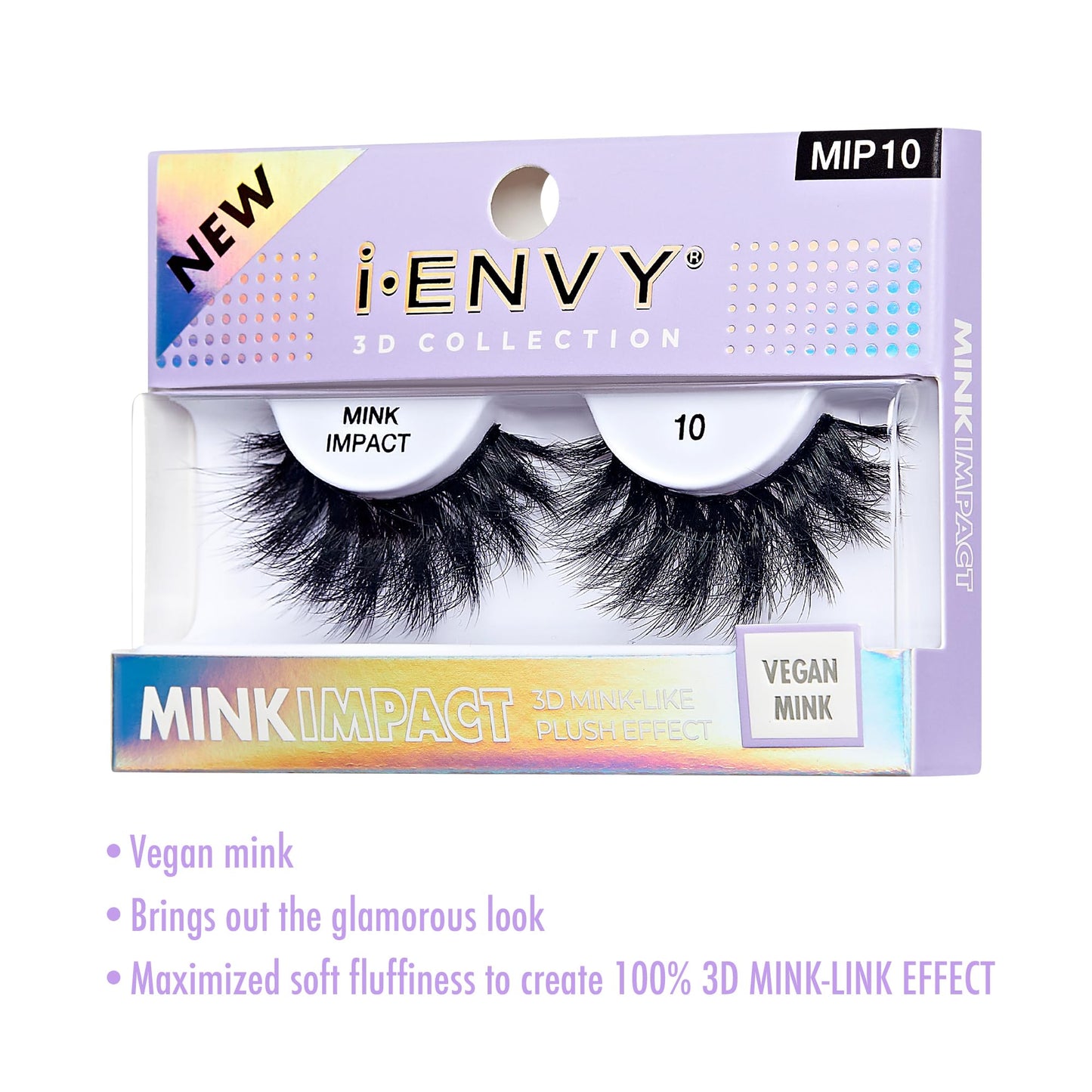 i-Envy False Lashes 3D Mink-Like Plush Impact Natural to Dramatic Vegan Eyelashes (10) Beauty & Personal Care i•ENVY