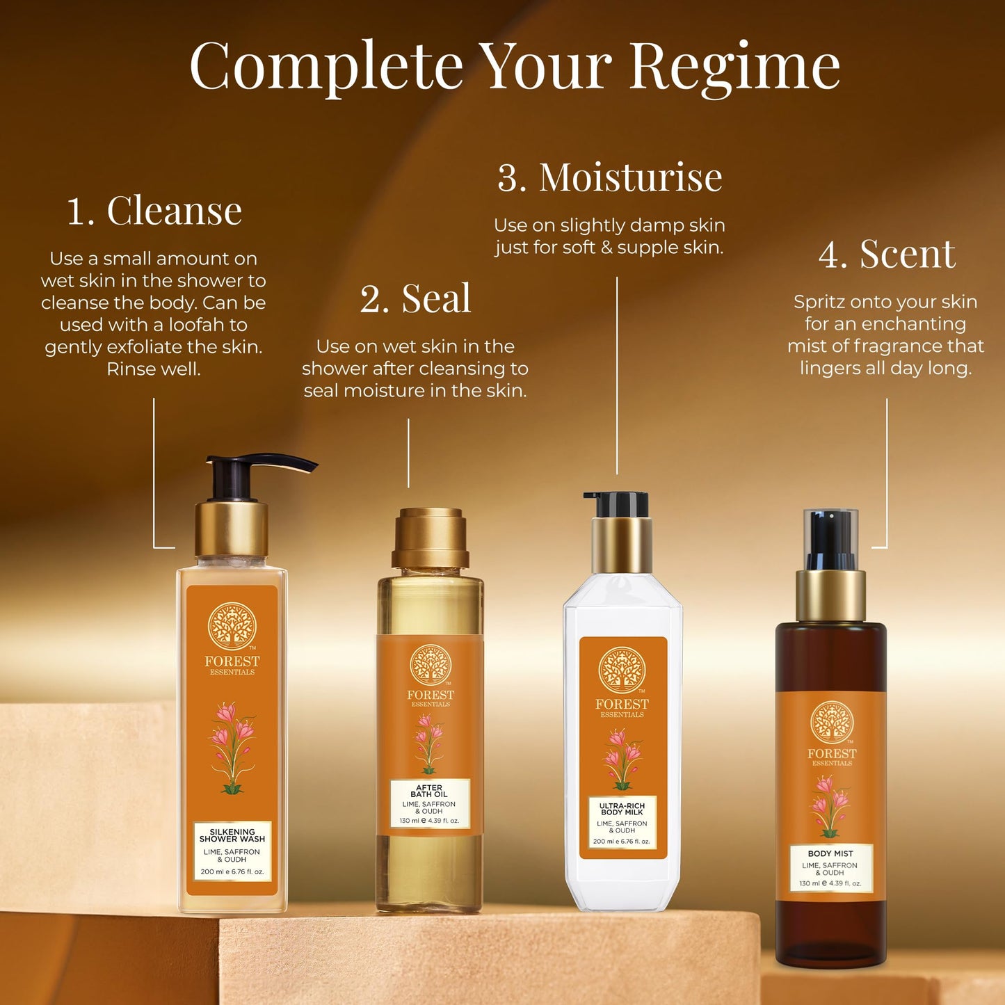Forest Essentials Lime Saffron Oudh Bath Oil Beauty and Personal Care Forest Essentials
