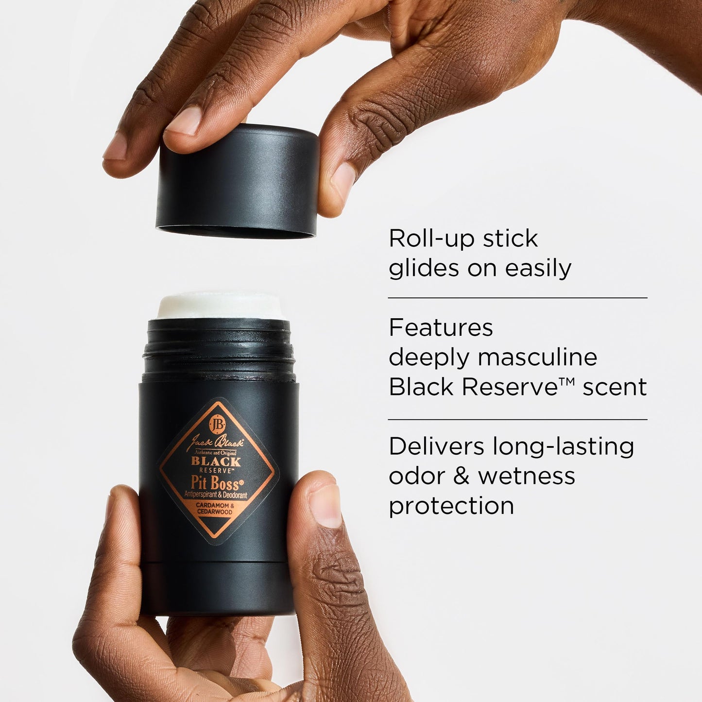 Jack Black Pit Boss Black Reserve Antiperspirant & Deodorant Men - 2.75 oz - Cardamom & Cedarwood - Mens Deodorant for Sensitive Skin Beauty & Personal Care Jack Black