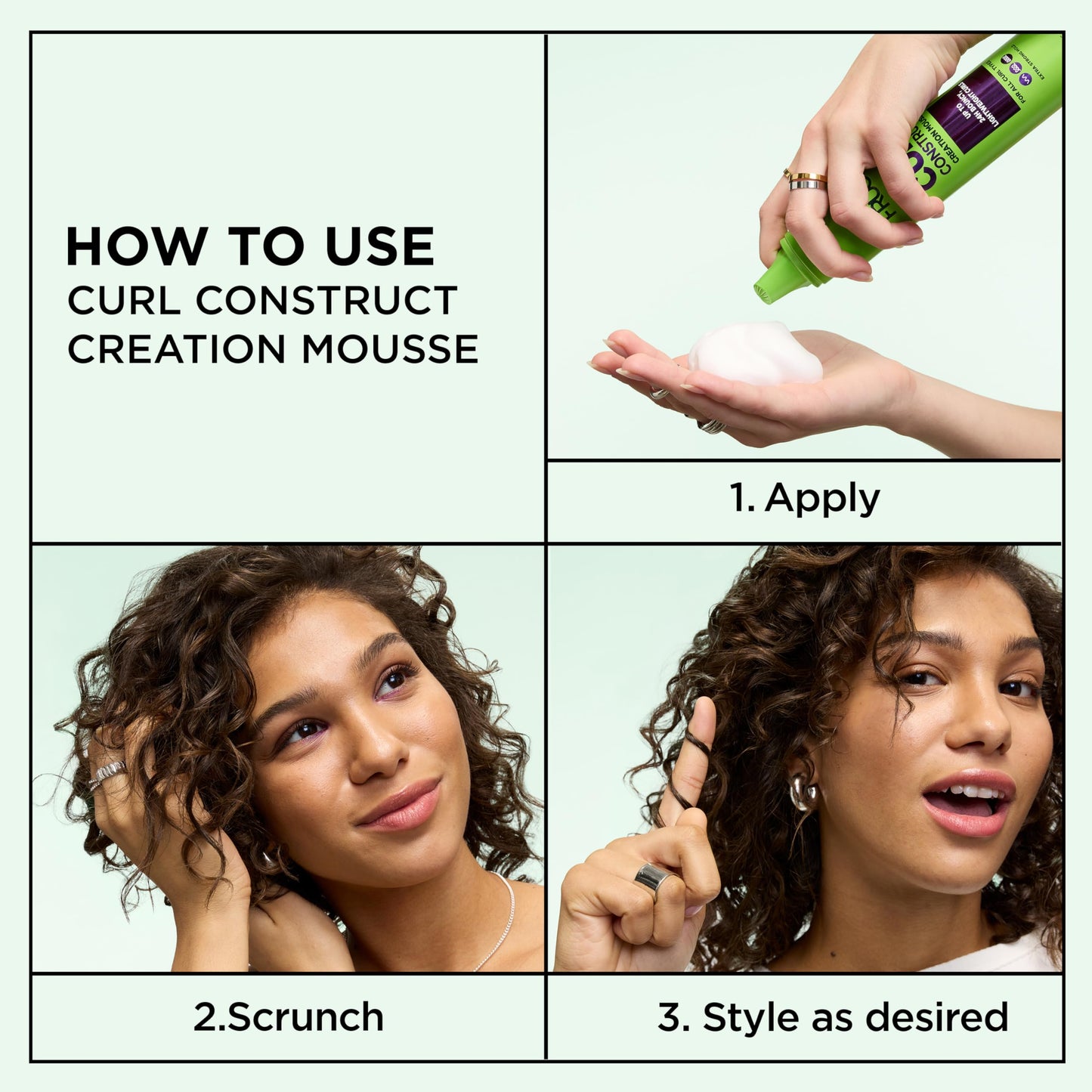Garnier Fructis Curl Construct Creation Mousse, Curl Activator Provides Frizz Control, Long-Lasting Hold, and No Weigh-Down for Curly, Wavy, and Coily Beauty & Personal Care Garnier