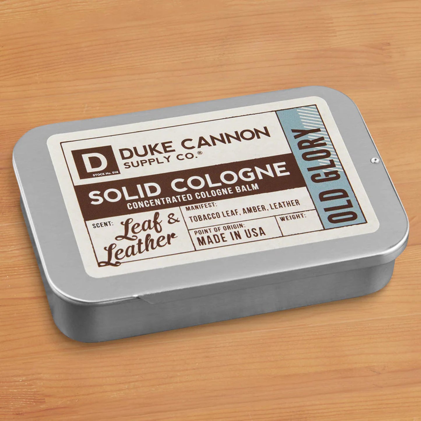 Duke Cannon Solid Cologne - Old Glory Premium Concentrated Cologne Balm, Fresh Tobacco, Amber, and Leather Scent, 1.5 oz. Travel Tin Beauty & Personal Care Duke Cannon Supply Co.