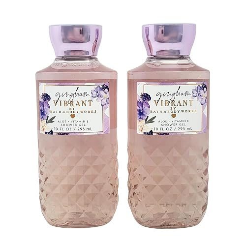 Bath & Body Works Shower Gel Gift Set 10oz Each Pack of 2 (Gingham Vibrant) 10.00 Ounce (Pack of 2) Beauty & Personal Care Bath & Body Works